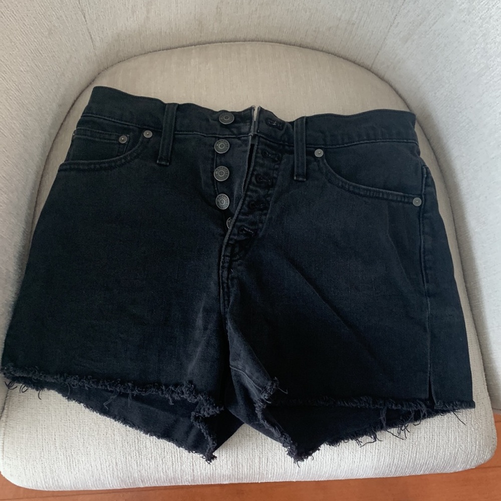 MADEWELL High Rise Black Jean Shorts